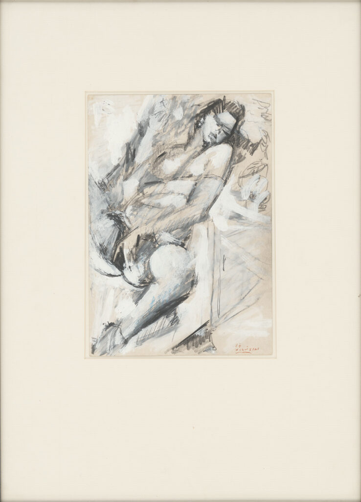Nude, 1987, pencil and ink on paper, 25 x 17 cm - 2 A nude pencil drawing by Greek painter Kostas Loustas