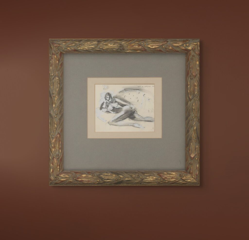 Nude, 1998, pencil and gouache on paper, 11 x 14 cm - 3 A pencil drawing by Greek painter Kostas Loustas
