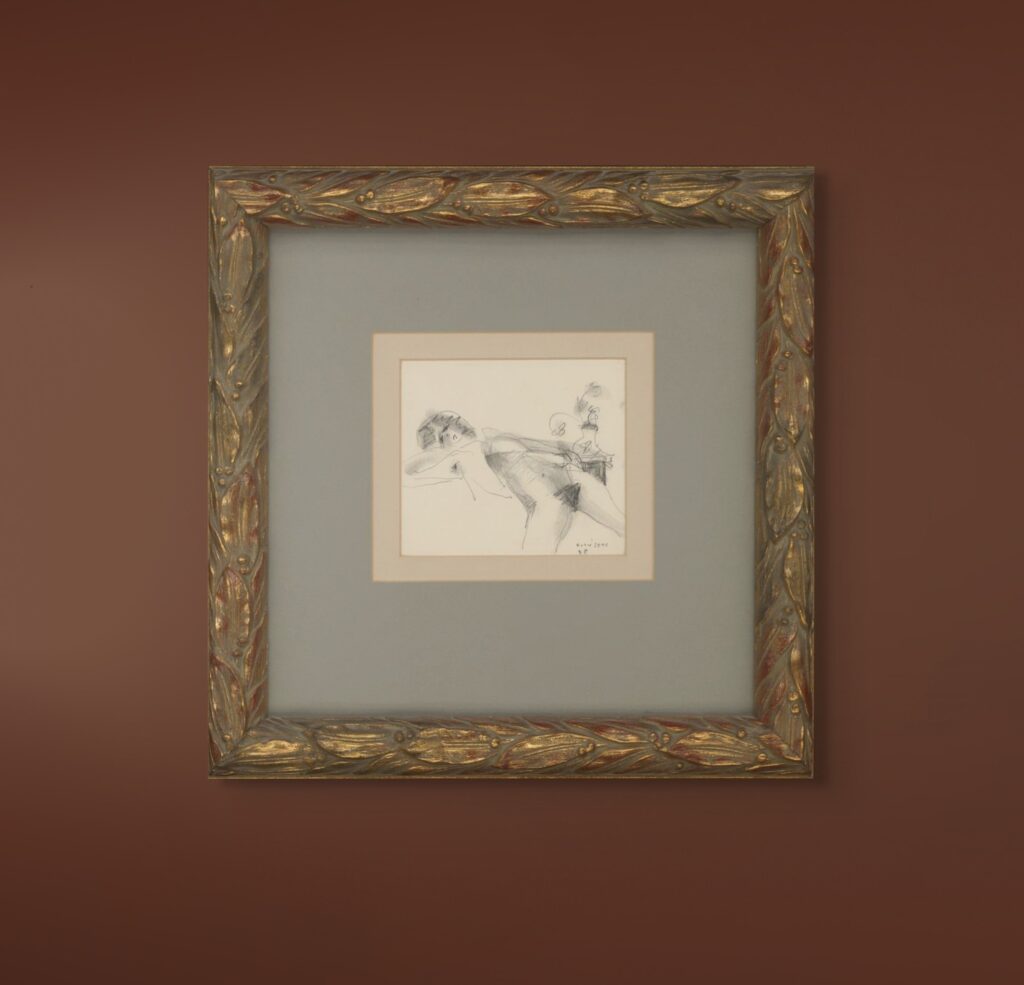 Nude, 1998, pencil on paper, 11 x 12 cm - 3 A pencil drawing by Greek painter Kostas Loustas