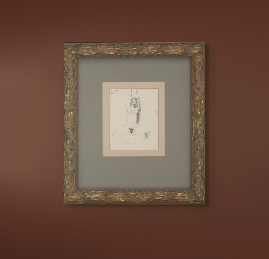 Nude, 1998, pencil on paper, 14 x 11 cm - 3 A pencil drawing by Greek painter Kostas Loustas