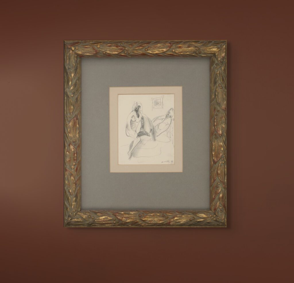 Nude, 1998, pencil on paper, 14 x 11 cm - 6 A pencil drawing by Greek painter Kostas Loustas