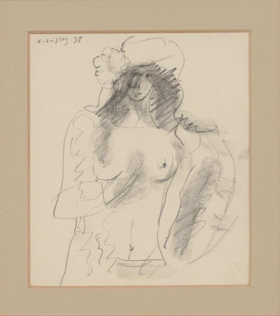Nude, 1998. pencil on paper, 12 x 11 cm - 1 A pencil drawing by Greek painter Kostas Loustas