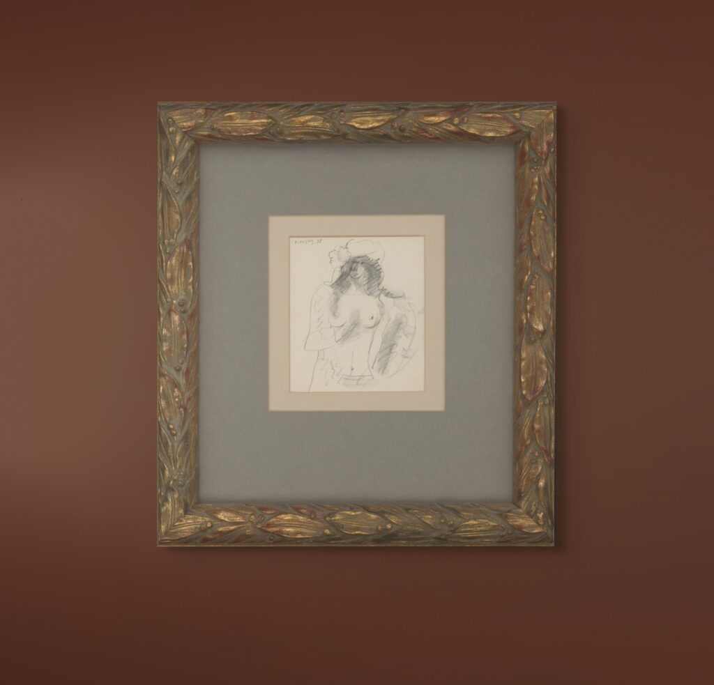 Nude, 1998. pencil on paper, 12 x 11 cm - 3 A pencil drawing by Greek painter Kostas Loustas